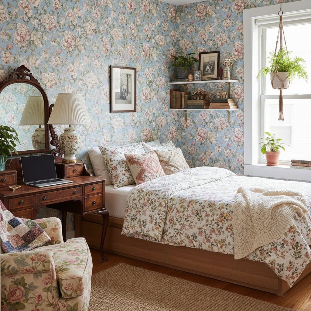 Featured image for Gen Z Brings Back Grandma's Florals in Tiny Bedrooms
