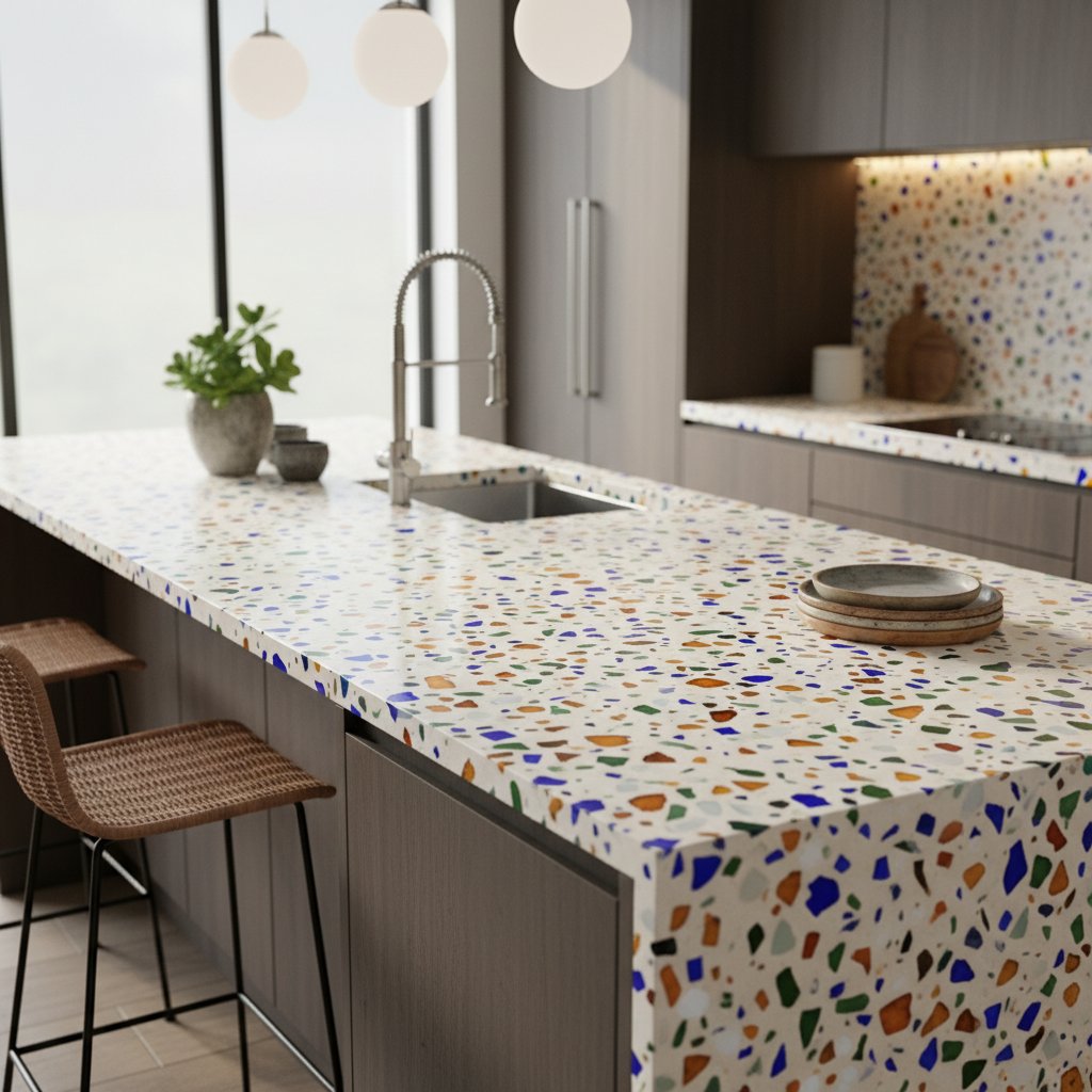 Featured image for Why Recycled Glass Countertops Are Replacing Marble