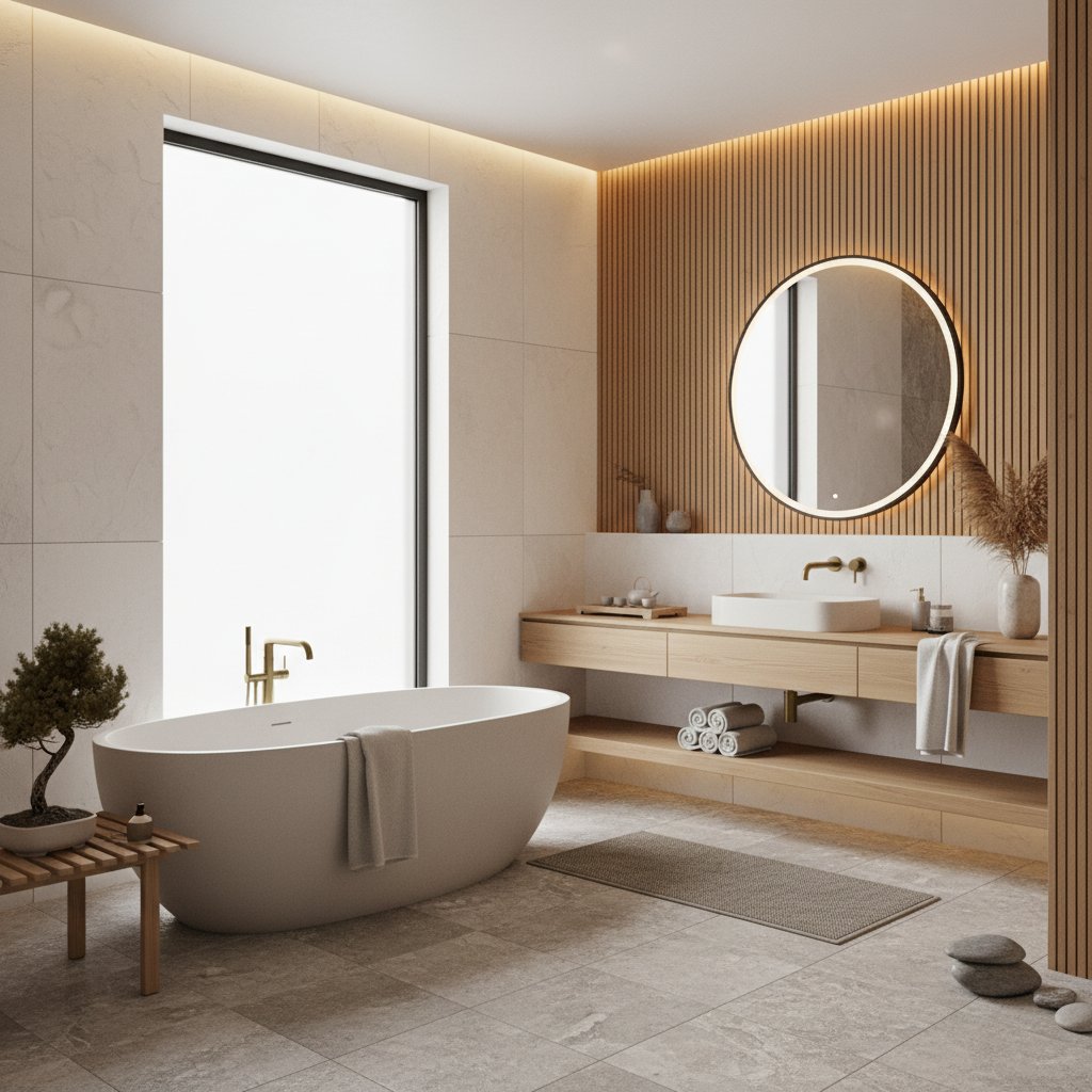 Featured image for Japandi Design Brings Spa Calm to Your Bathroom