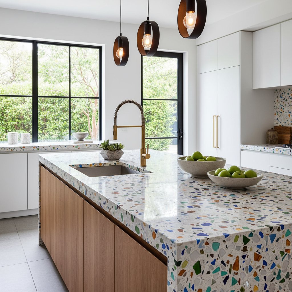 Featured image for Recycled Glass Terrazzo Turns Waste Into Lasting Beauty